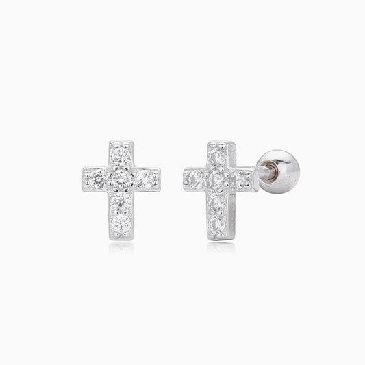 Pendientes Cruz Plata 925