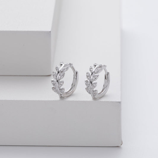 Pendientes de plata en forma de hoja