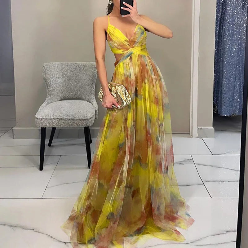Giselle | Encantador Maxi Vestido con Diseño Floral