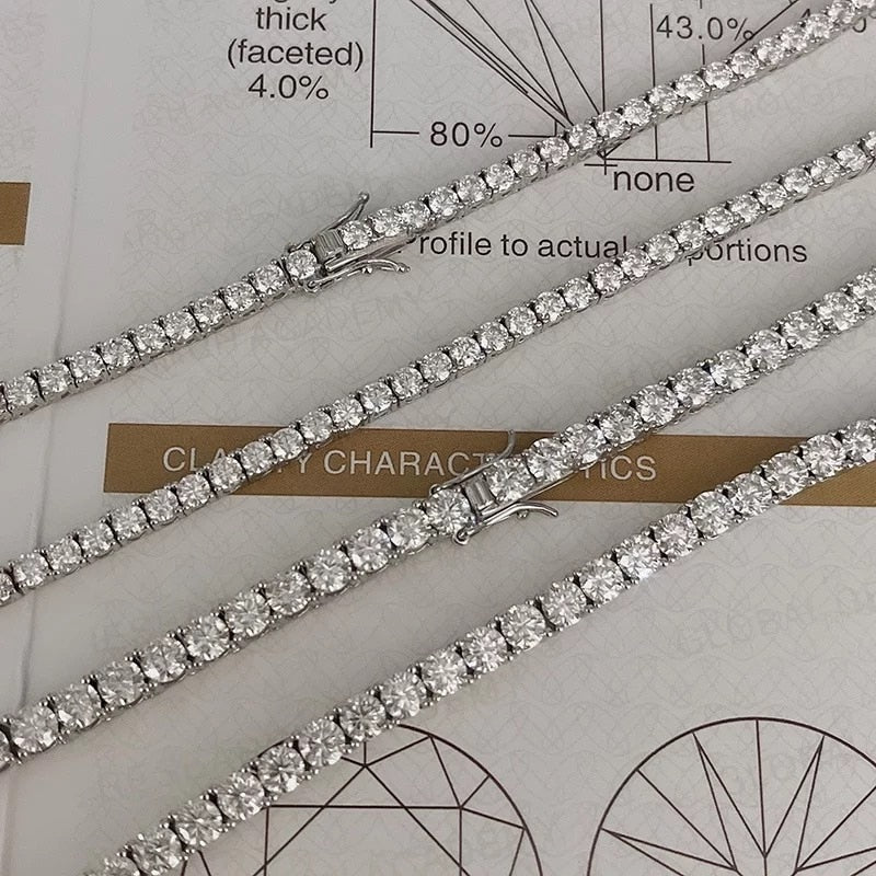 Cadena Tenis VVS Moissanite + Plata 925
