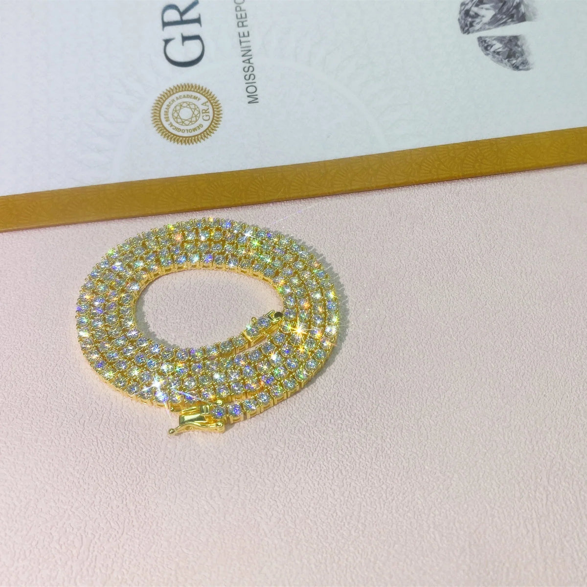 Cadena Tenis VVS Moissanite Oro 18K