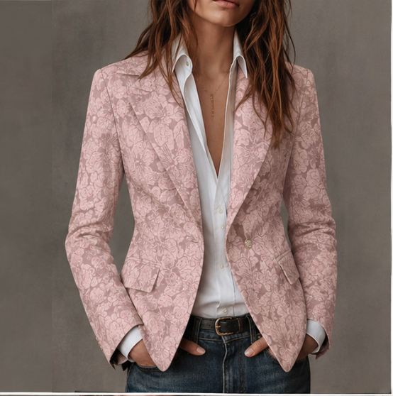 Loretta | Blazer jacquard rosa