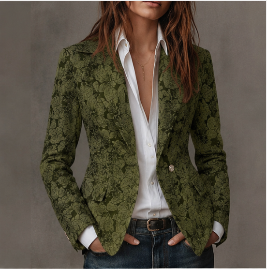 Loretta | Blazer jacquard verde