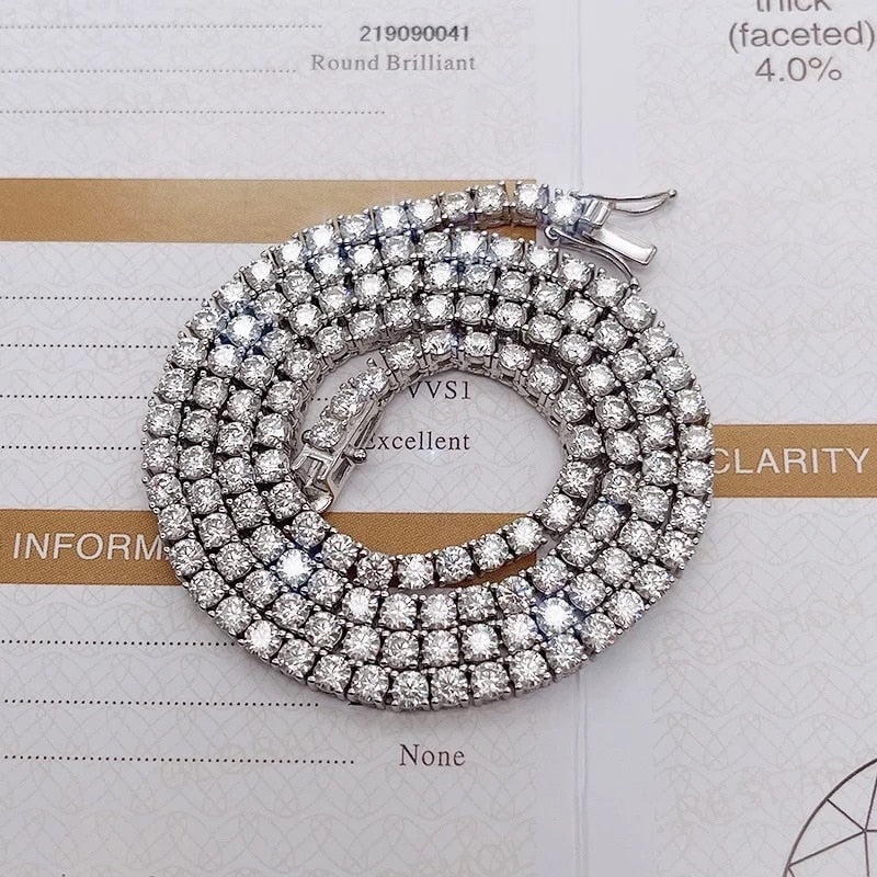 Cadena Tenis VVS Moissanite + Plata 925