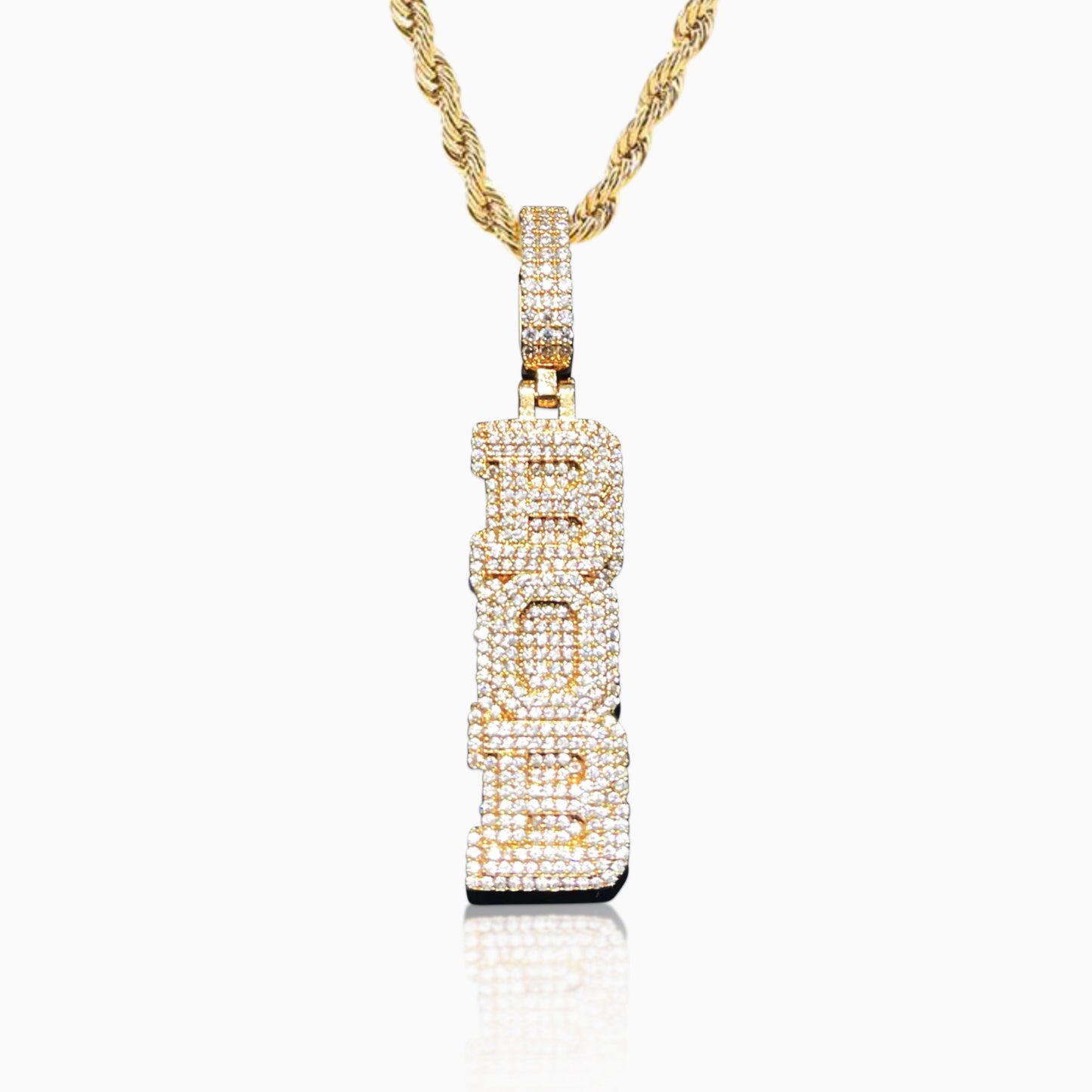Colgante Personalizado Vertical Oro