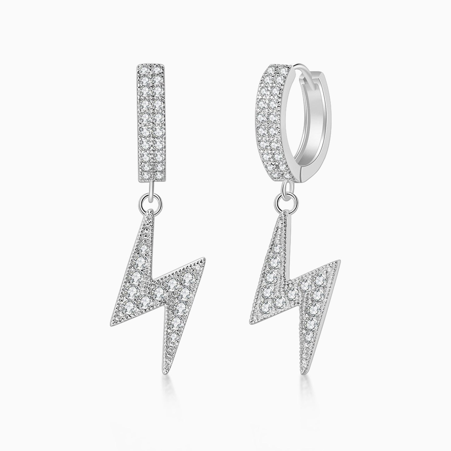 Pendientes Rayo Colgante Plata 925