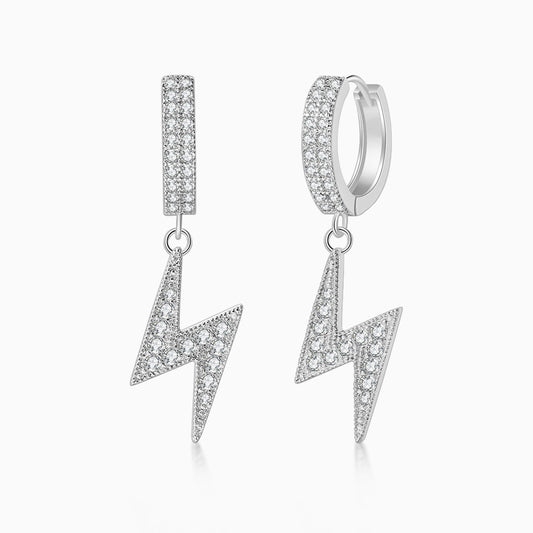 Pendientes Rayo Colgante Plata 925