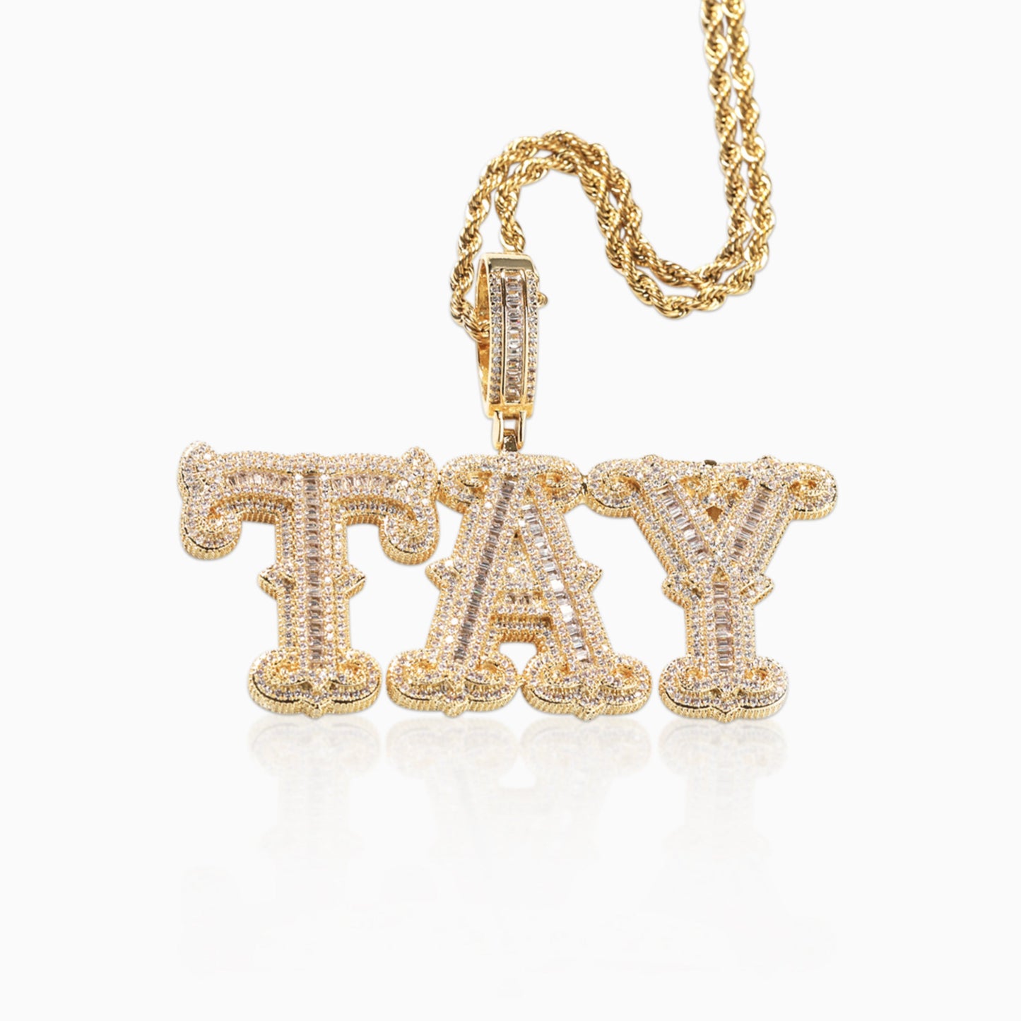 Colgante Personalizado West Baguettes Oro