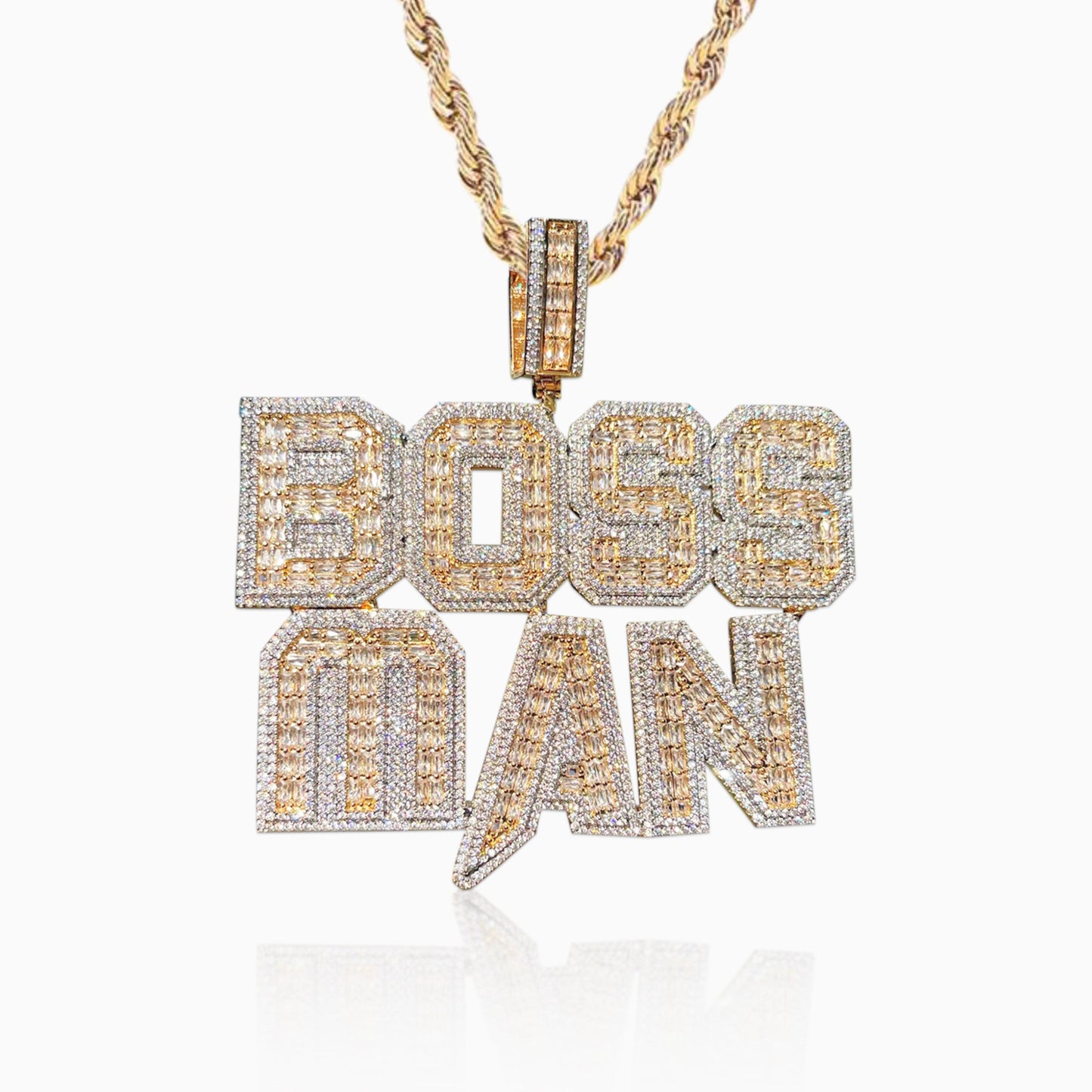 Colgante Personalizado Rock Baguettes Oro