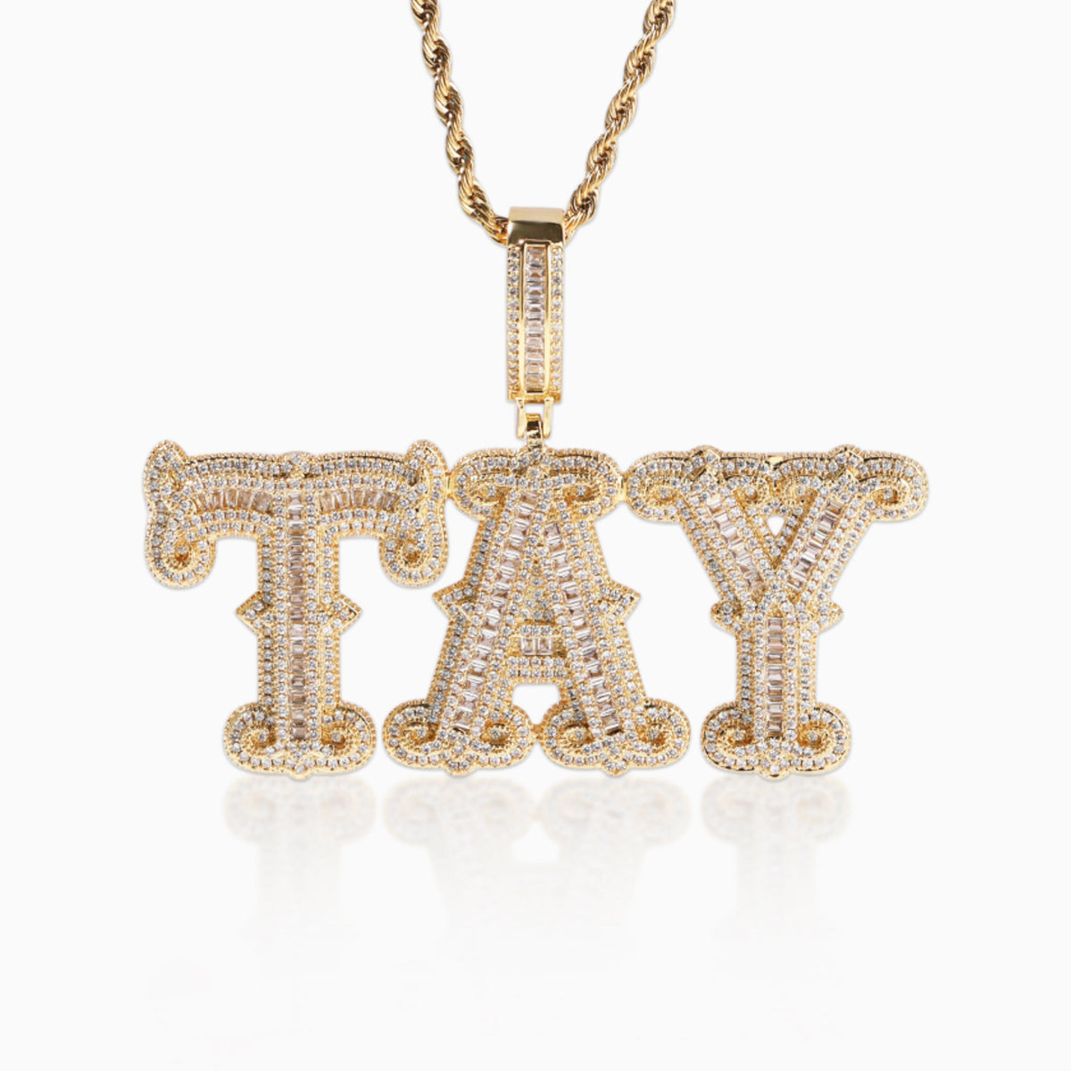 Colgante Personalizado West Baguettes Oro