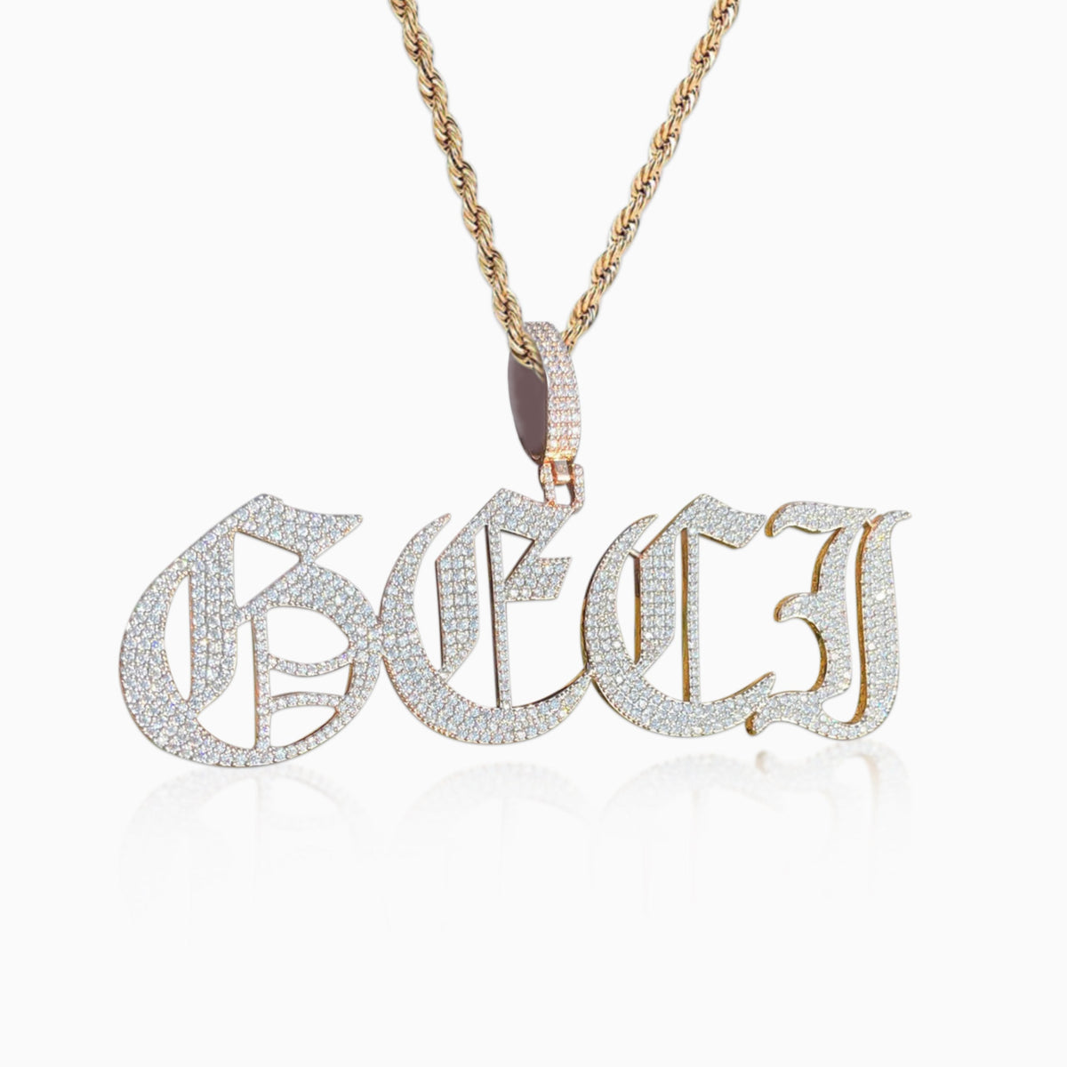 Colgante Personalizado Gótico Oro