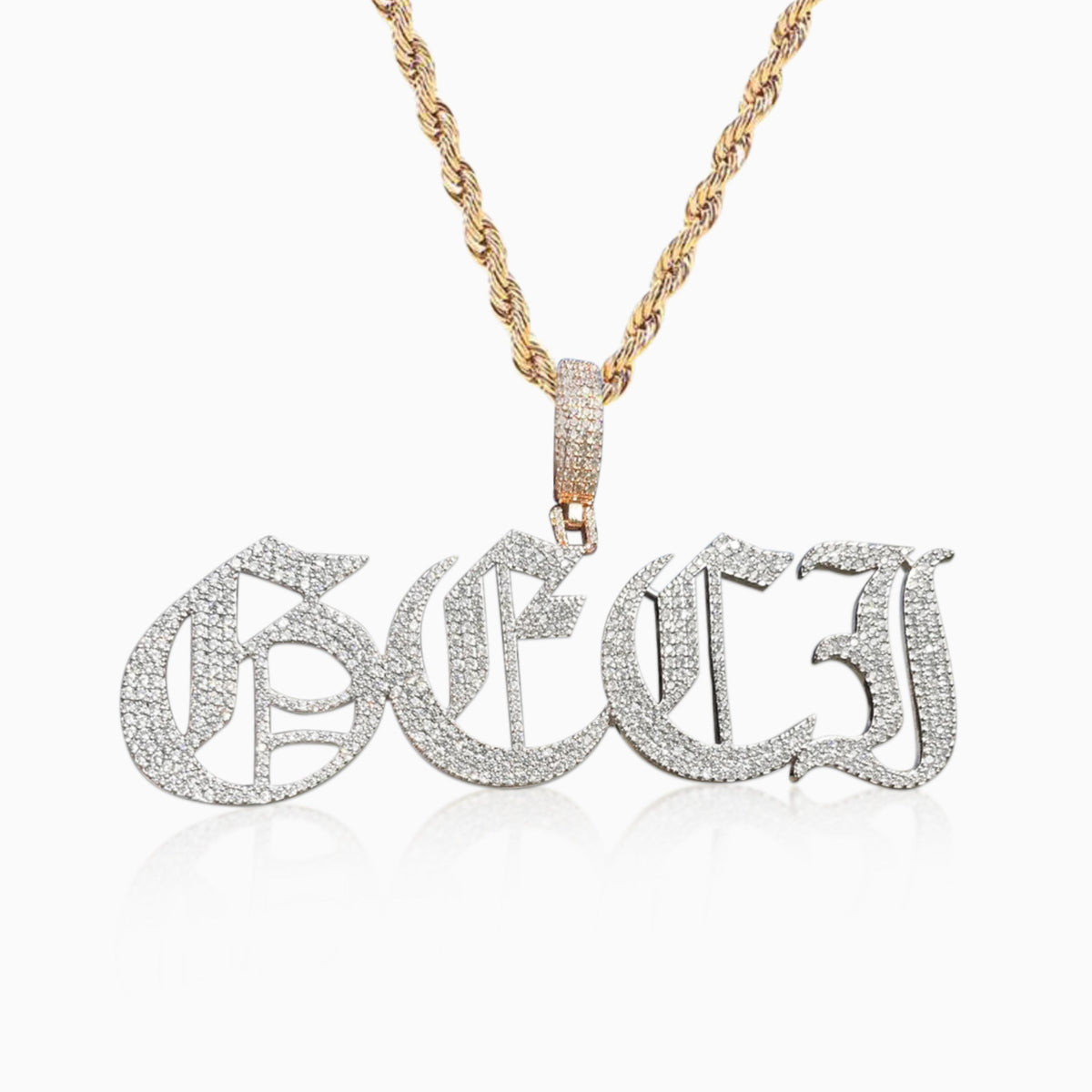 Colgante Personalizado Gótico Oro