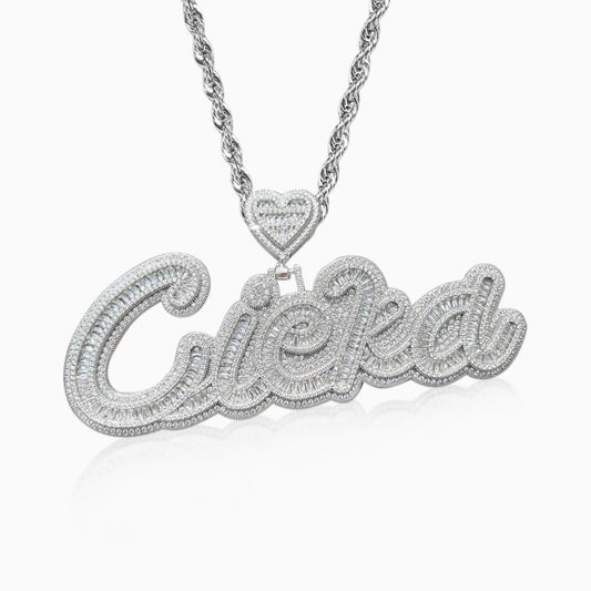Colgante Personalizado Corazón Baguettes Oro