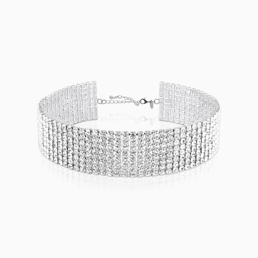 Choker Ancho Color Plata Mujer