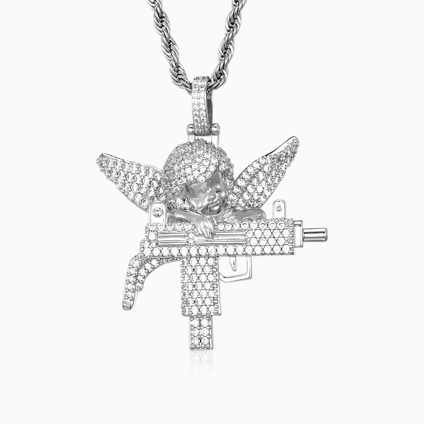 Colgante Uzi Cupido Oro Blanco