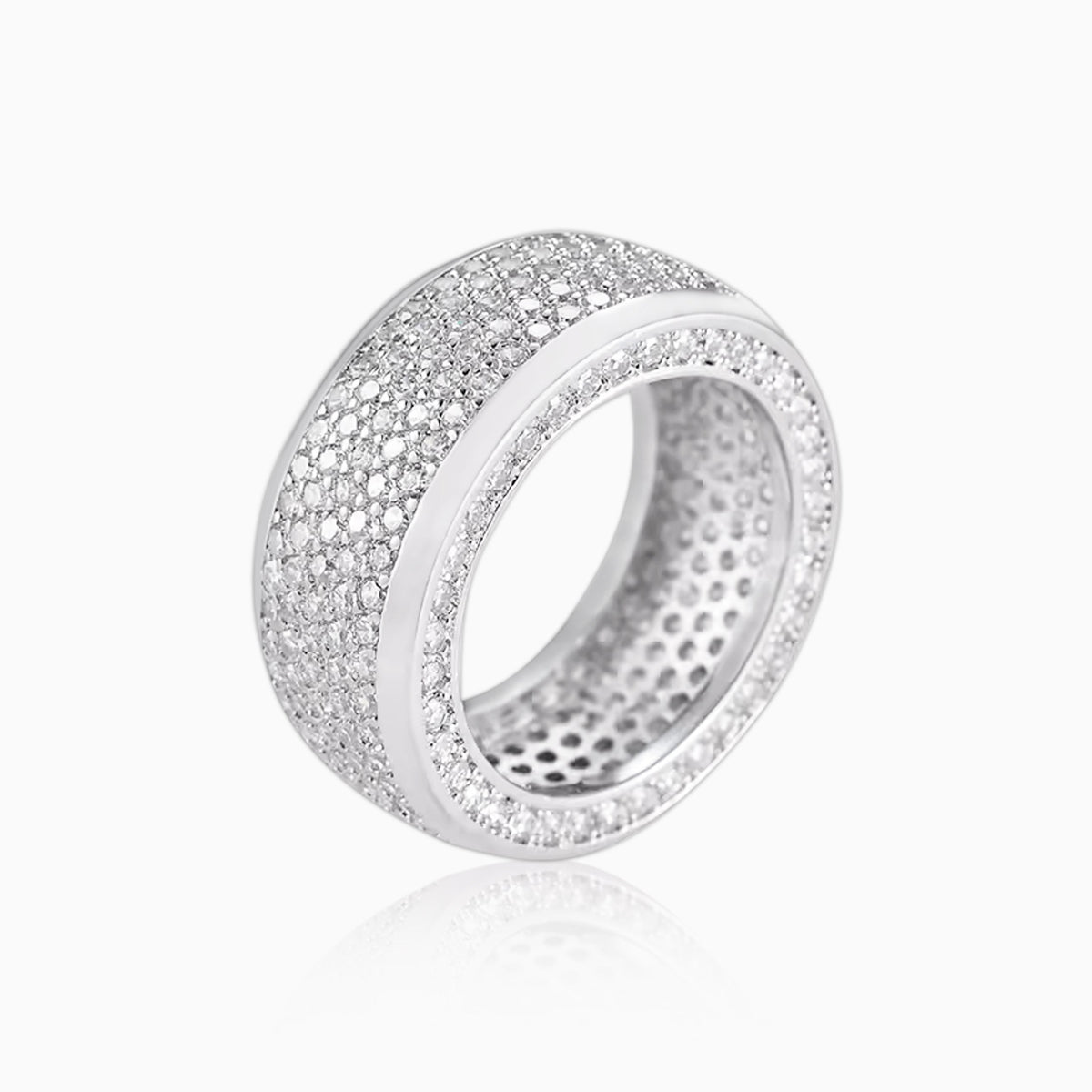 Anillo Ice Band Deluxe Oro Blanco