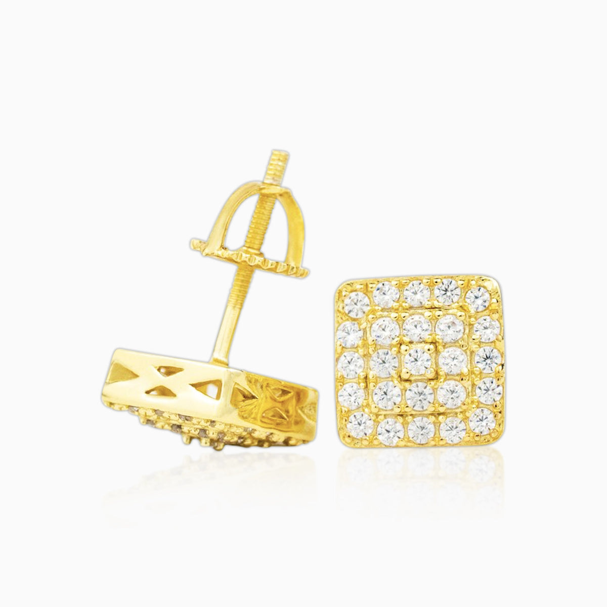 Pendientes Cuadrados VVS Moissanite Oro 18K