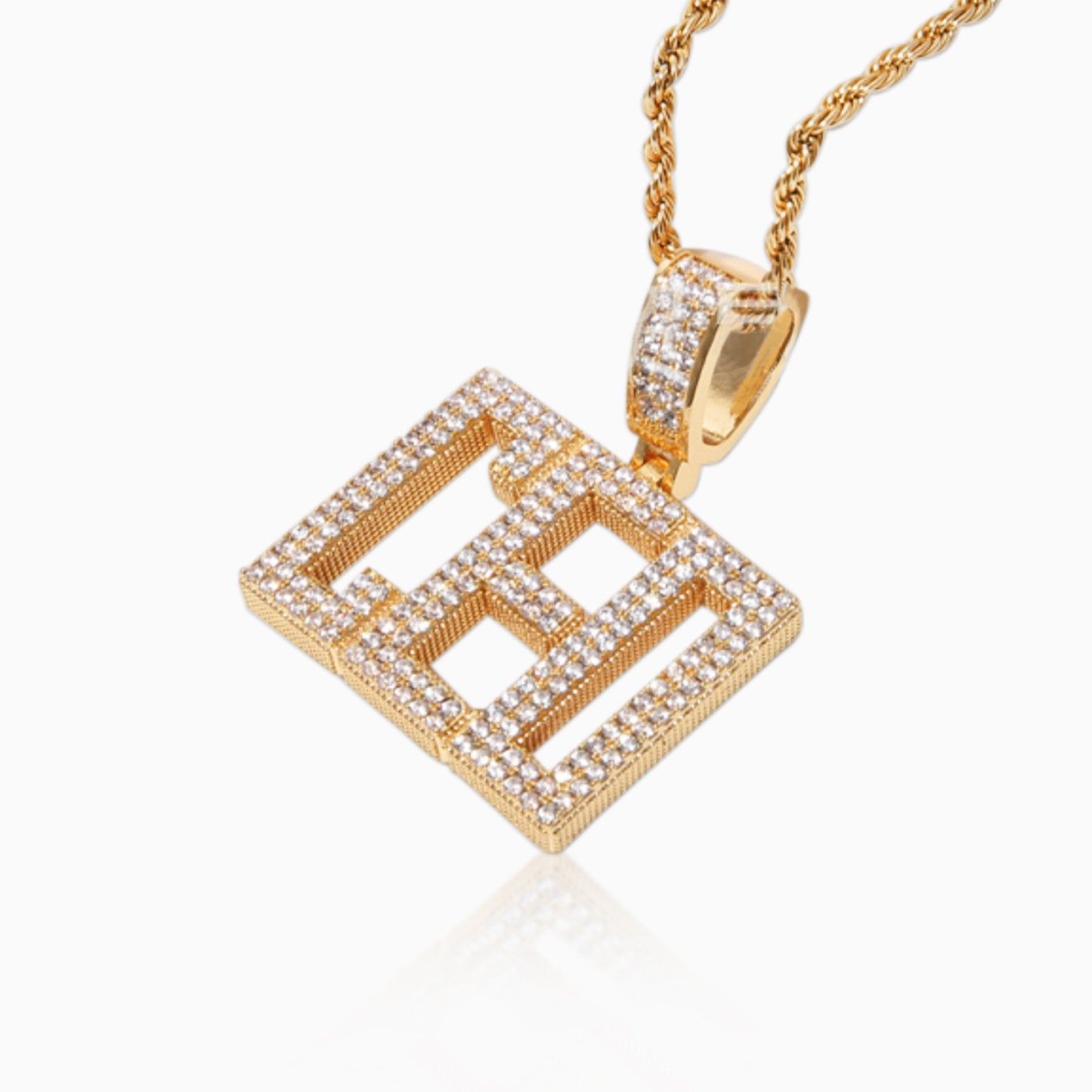 Colgante Personalizado Cuadrado Oro