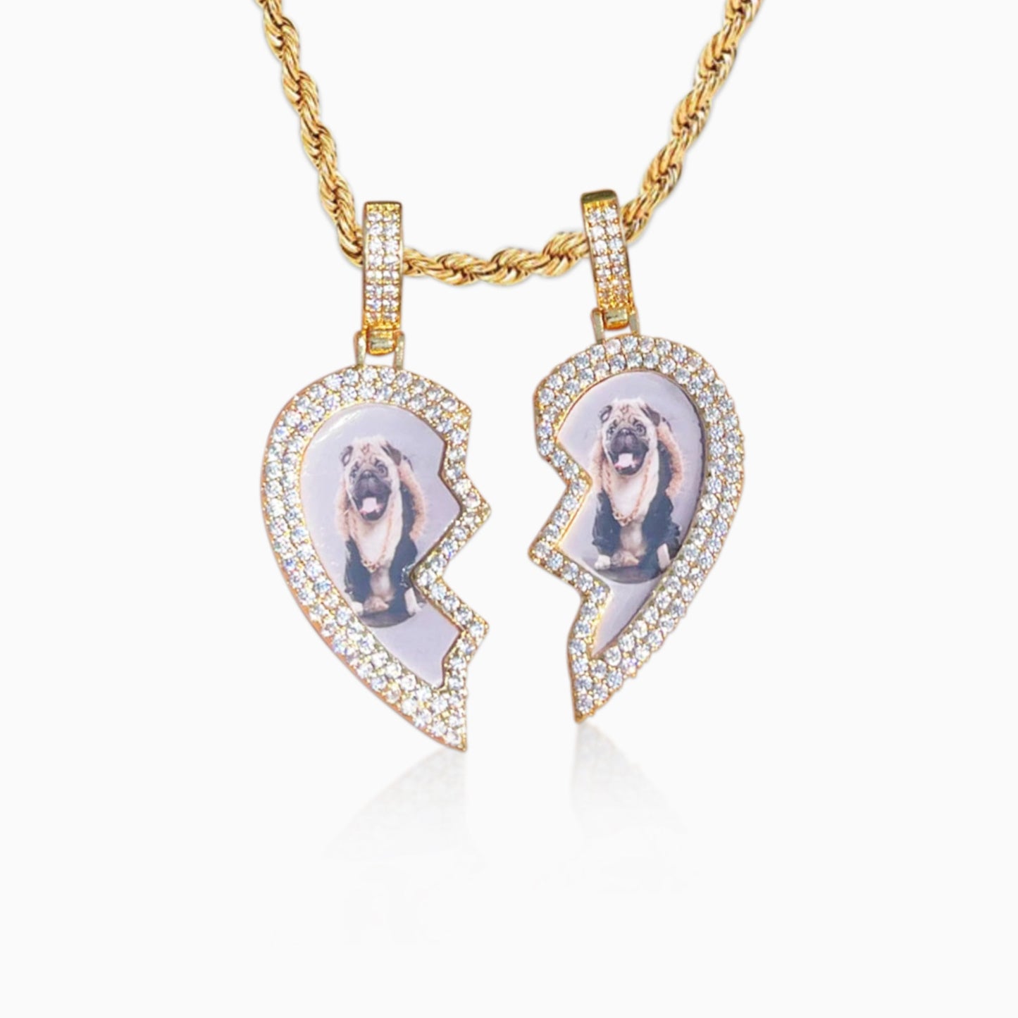Colgante Personalizado Corazón Roto Oro