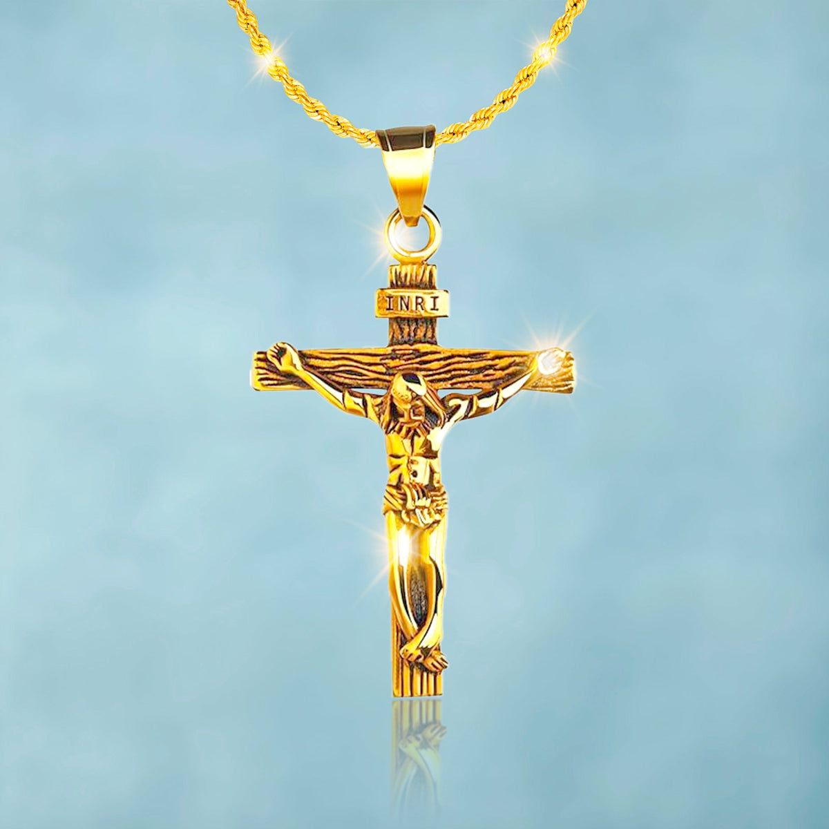 Colgante Jesús en Cruz Oro 18K