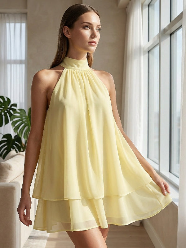 Mini Vestido Ligero y Vaporoso en Capas