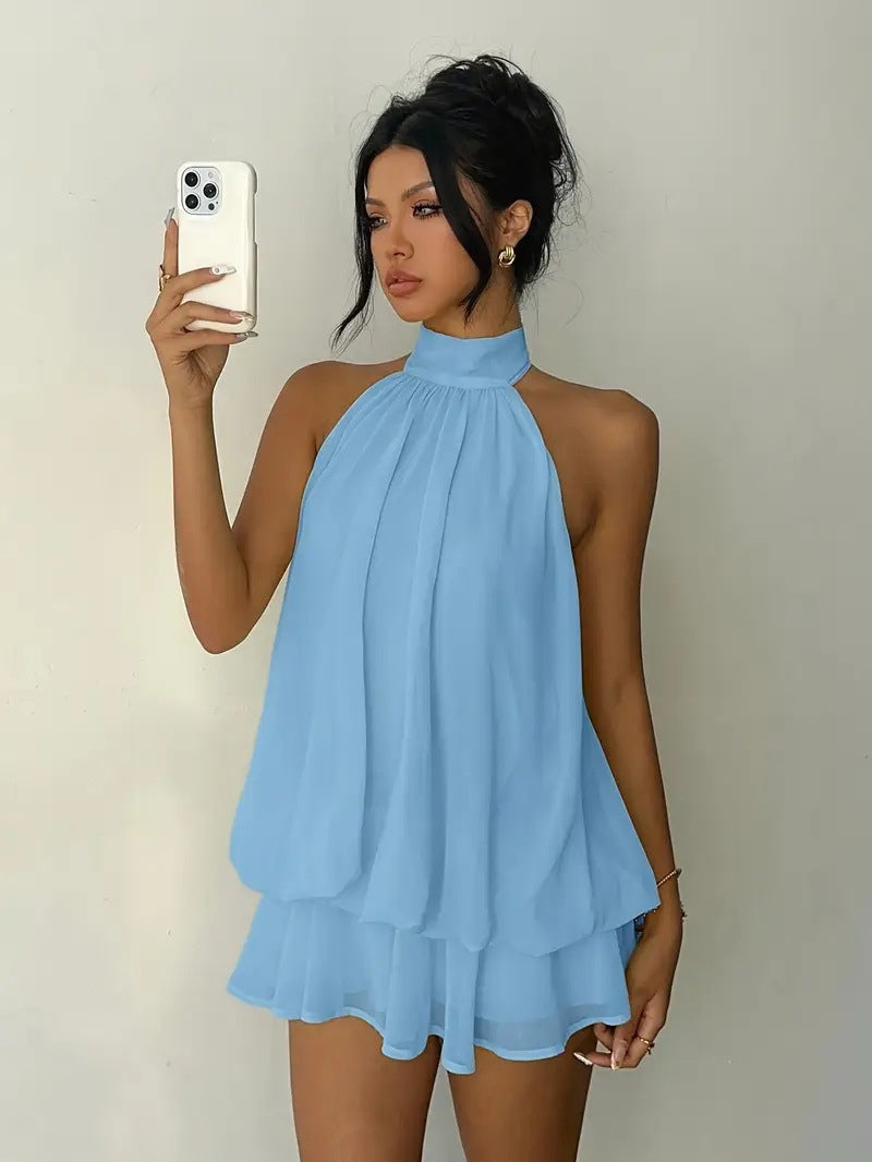 Mini Vestido Ligero y Vaporoso en Capas