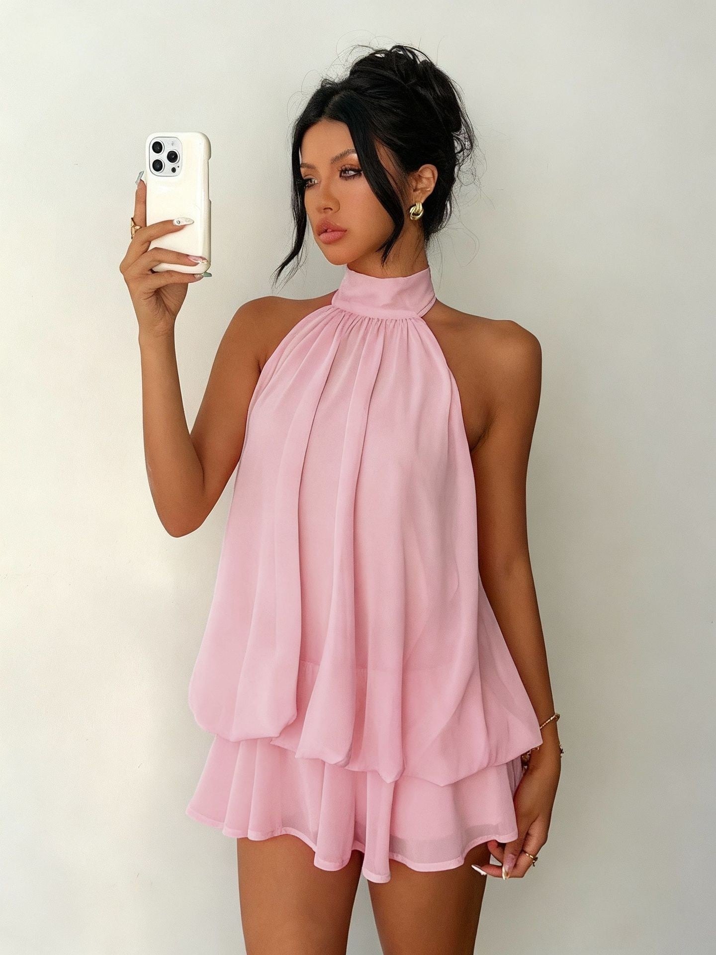 Mini Vestido Ligero y Vaporoso en Capas