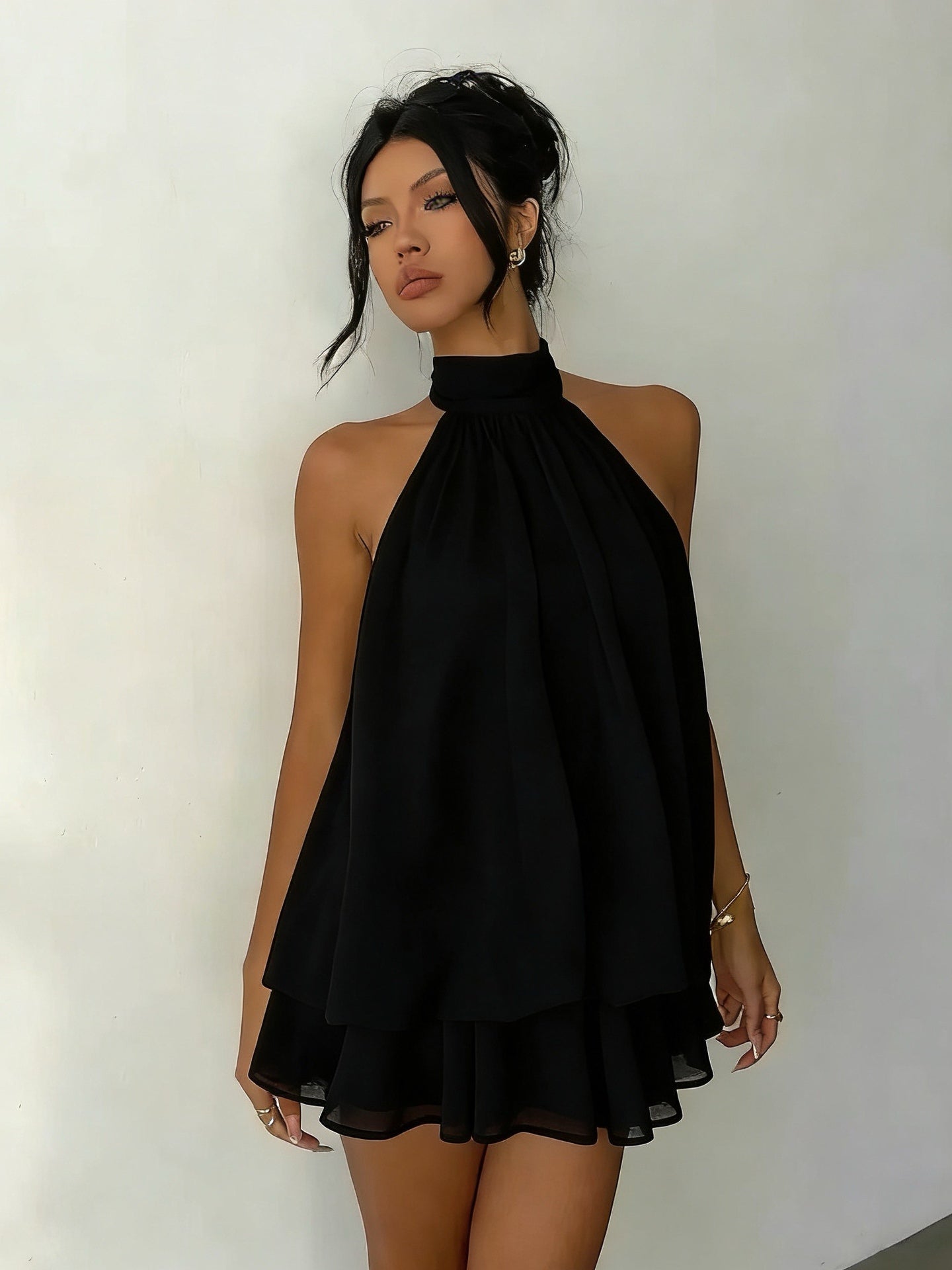 Mini Vestido Ligero y Vaporoso en Capas