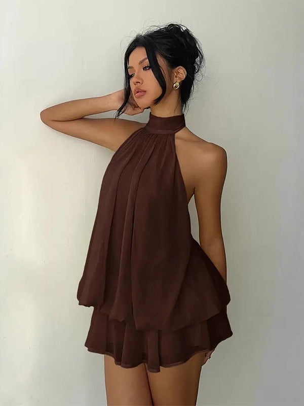 Mini Vestido Ligero y Vaporoso en Capas