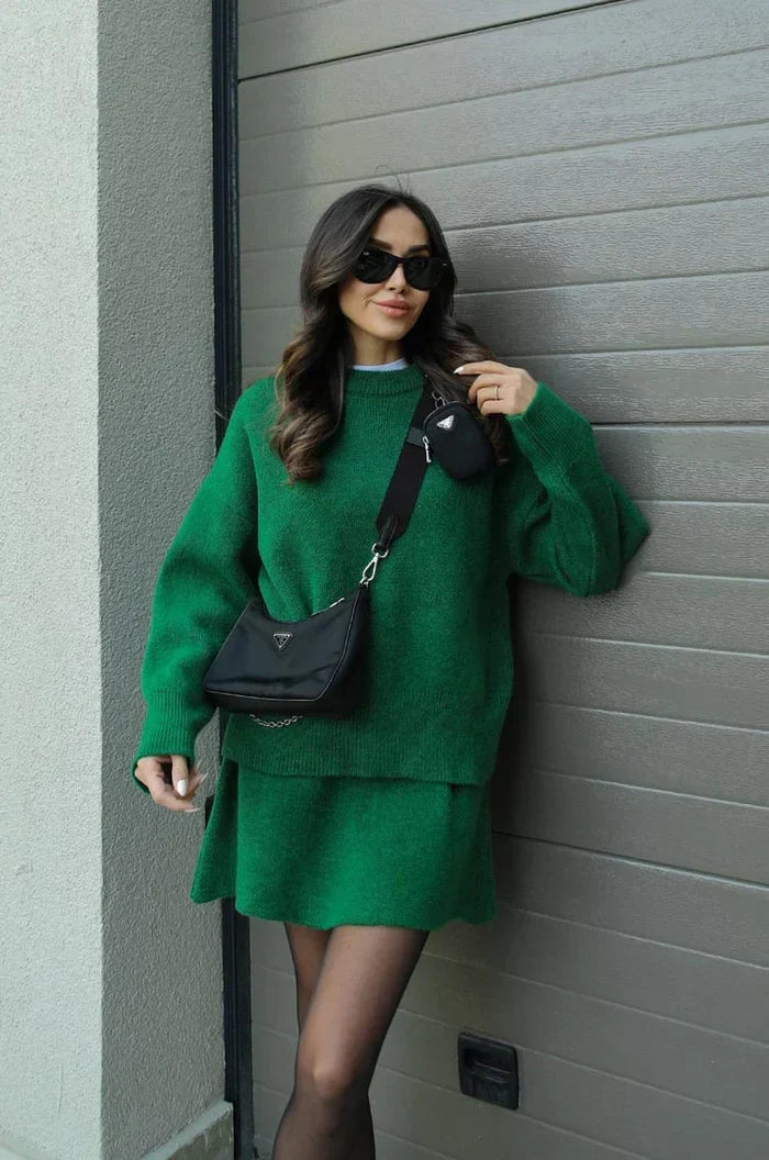 Beatrice | Conjunto suave de punto en verde