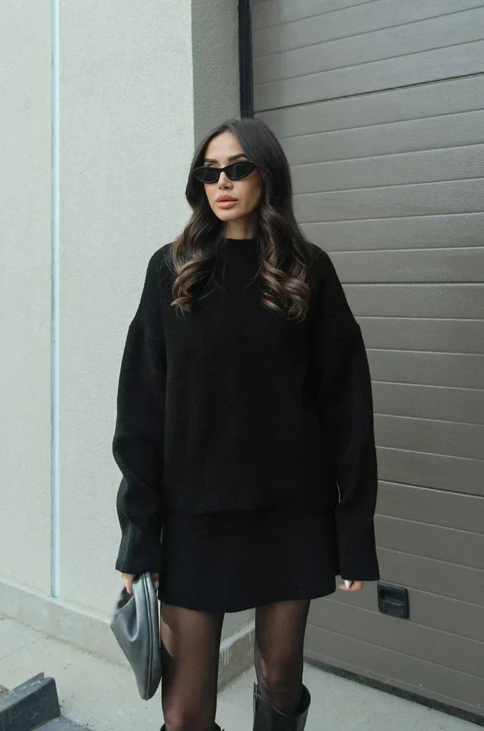 Beatrice | Conjunto suave de punto en negro