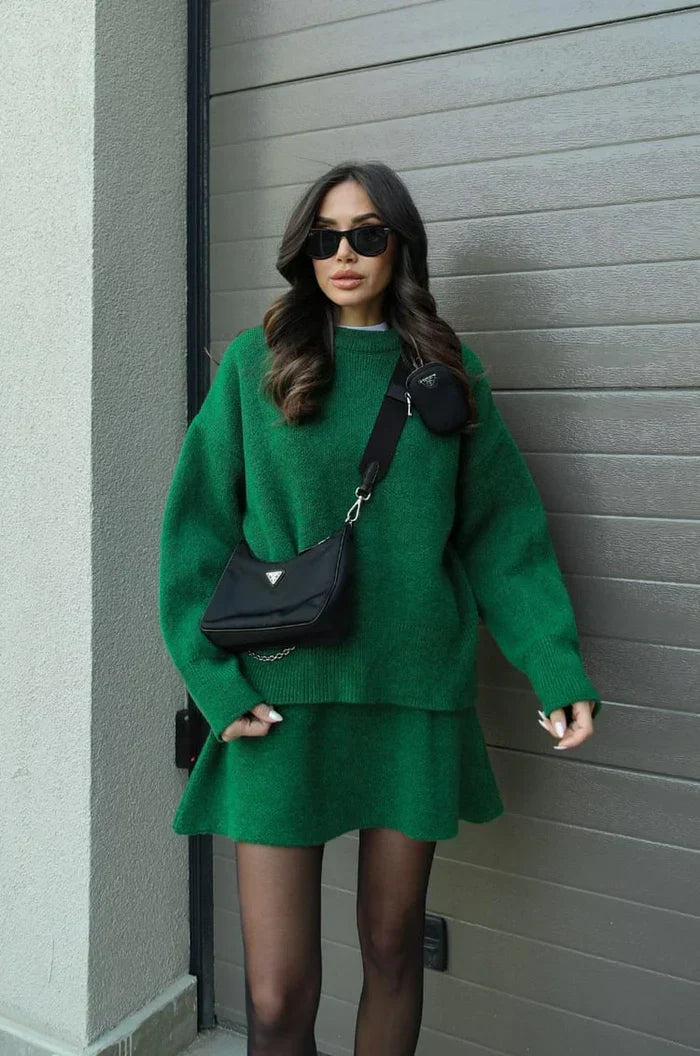 Beatrice | Conjunto suave de punto en verde