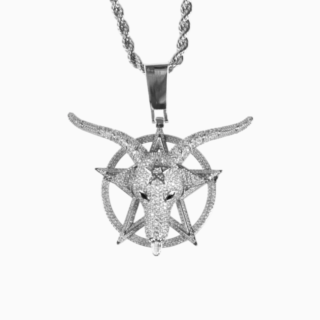 Colgante Baphomet Oro Blanco