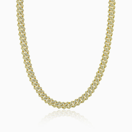 Cadena Cubana Prong 10 Mm Oro 18K