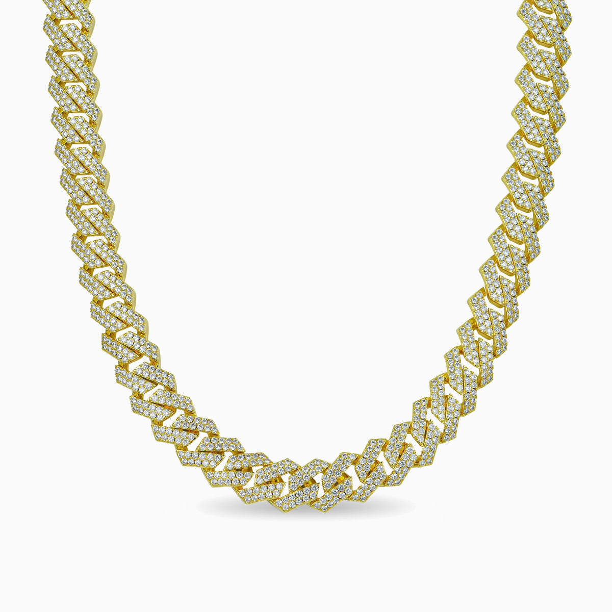 Cadena Cubana Prong 15 Mm Oro 18K