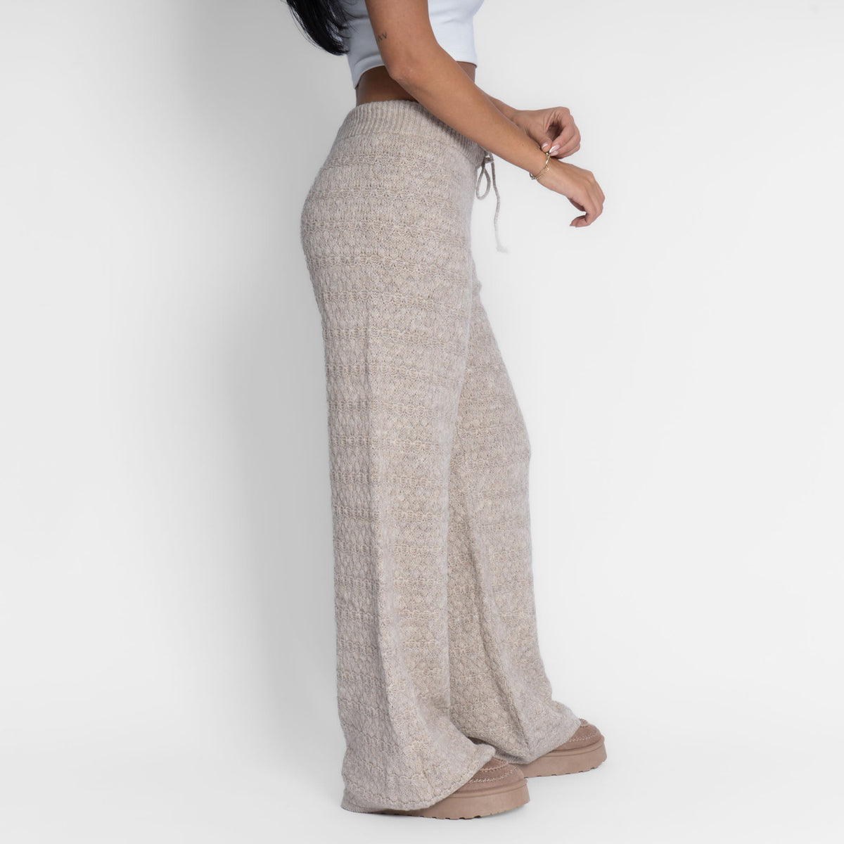 Pantalón ancho de punto suave