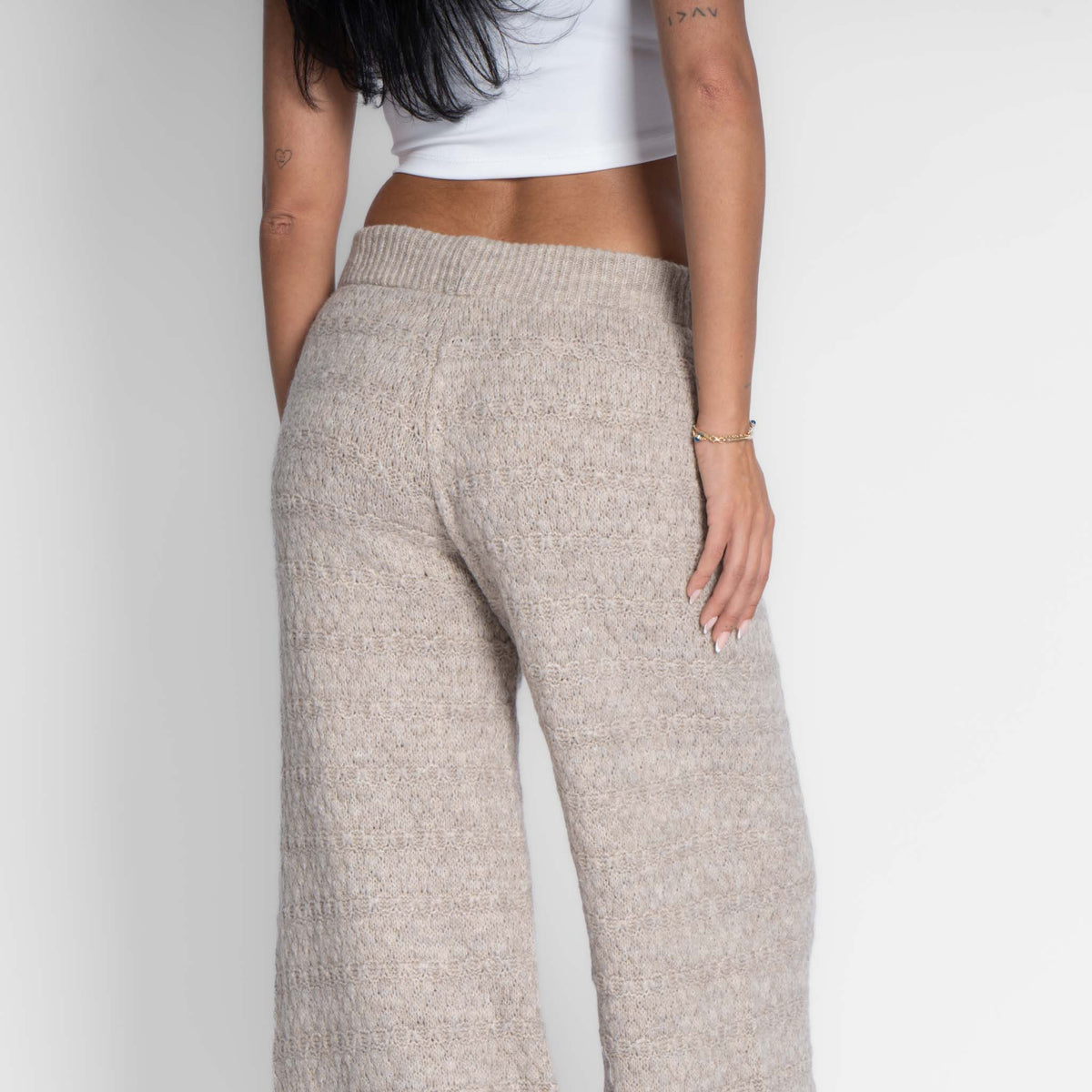 Pantalón ancho de punto suave
