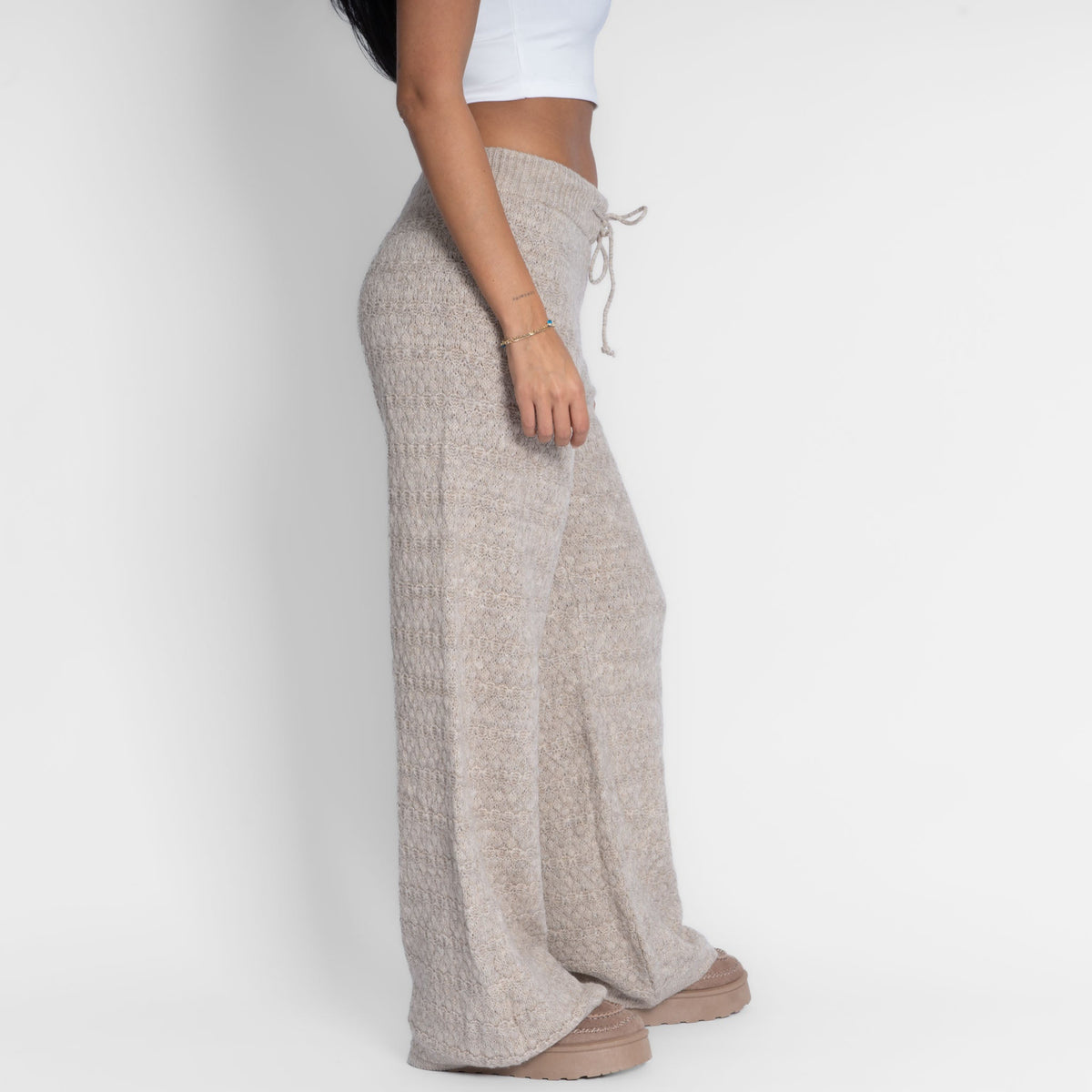 Pantalón ancho de punto suave