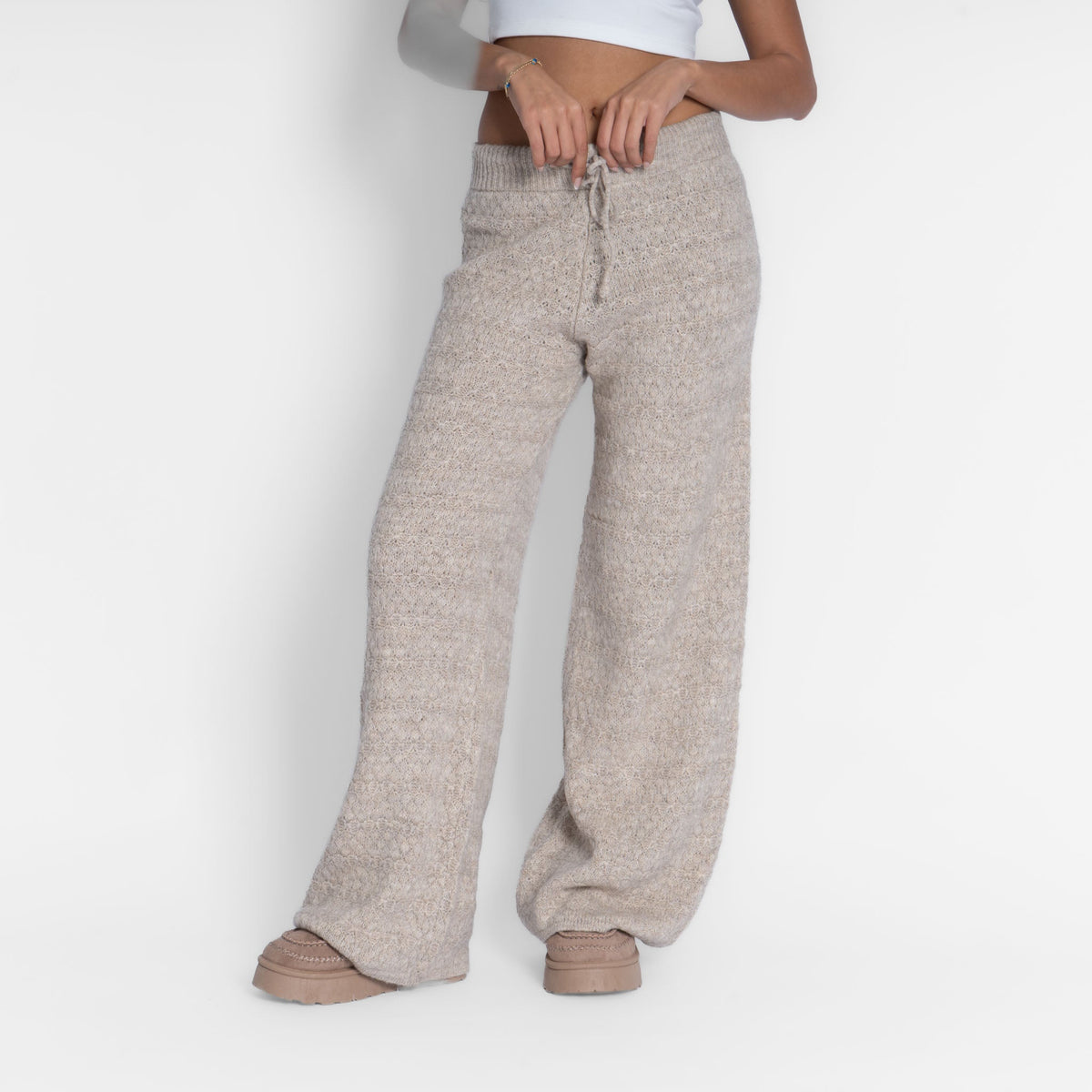 Pantalón ancho de punto suave
