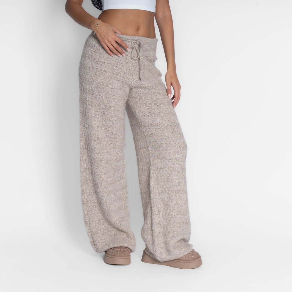 Pantalón ancho de punto suave