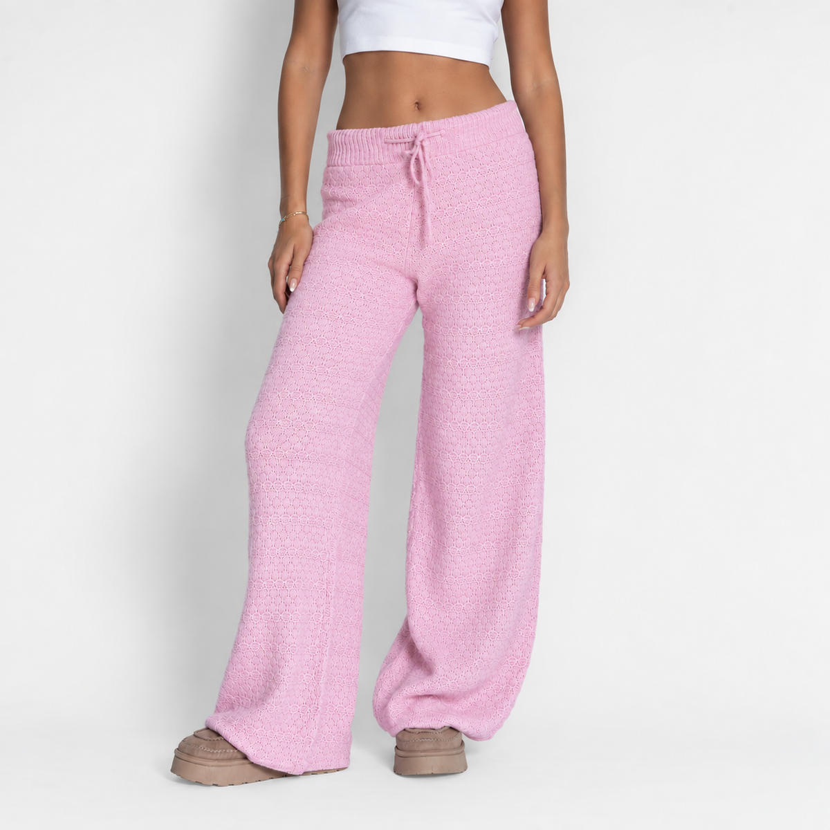Pantalón ancho de punto suave