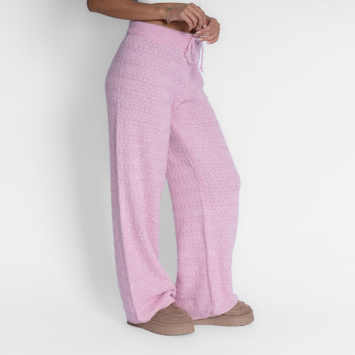Pantalón ancho de punto suave