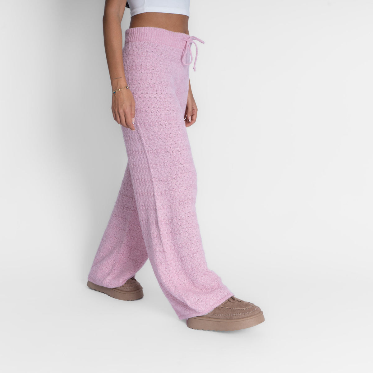 Pantalón ancho de punto suave