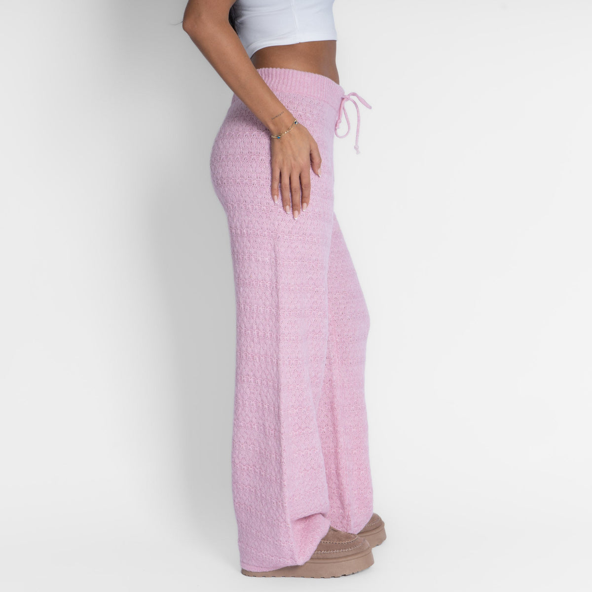 Pantalón ancho de punto suave