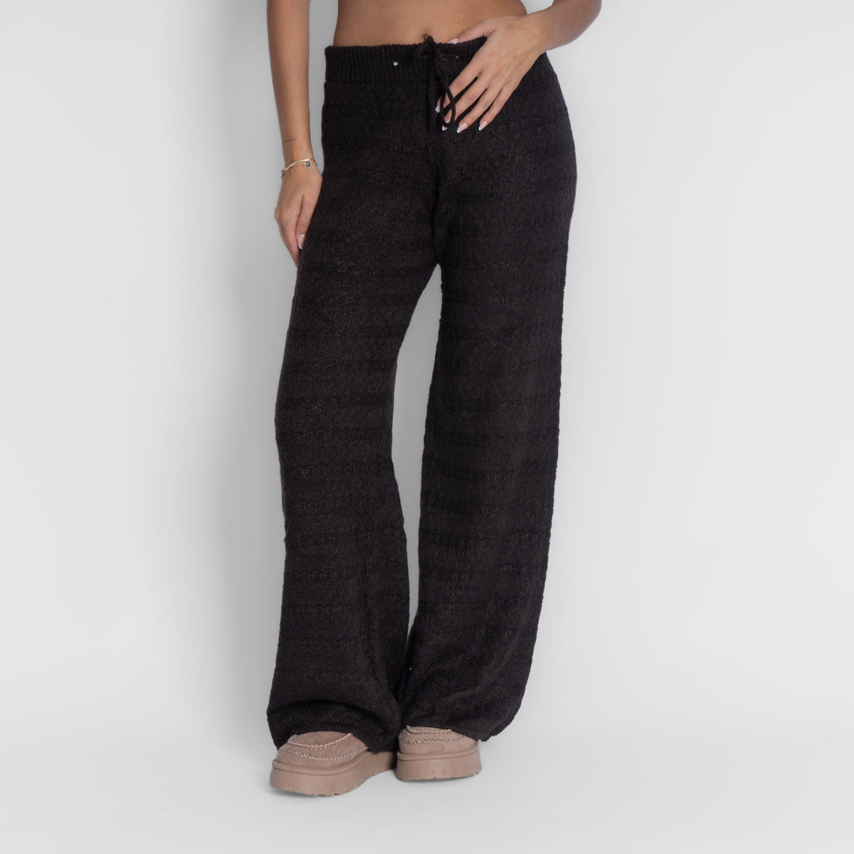 Pantalón ancho de punto suave