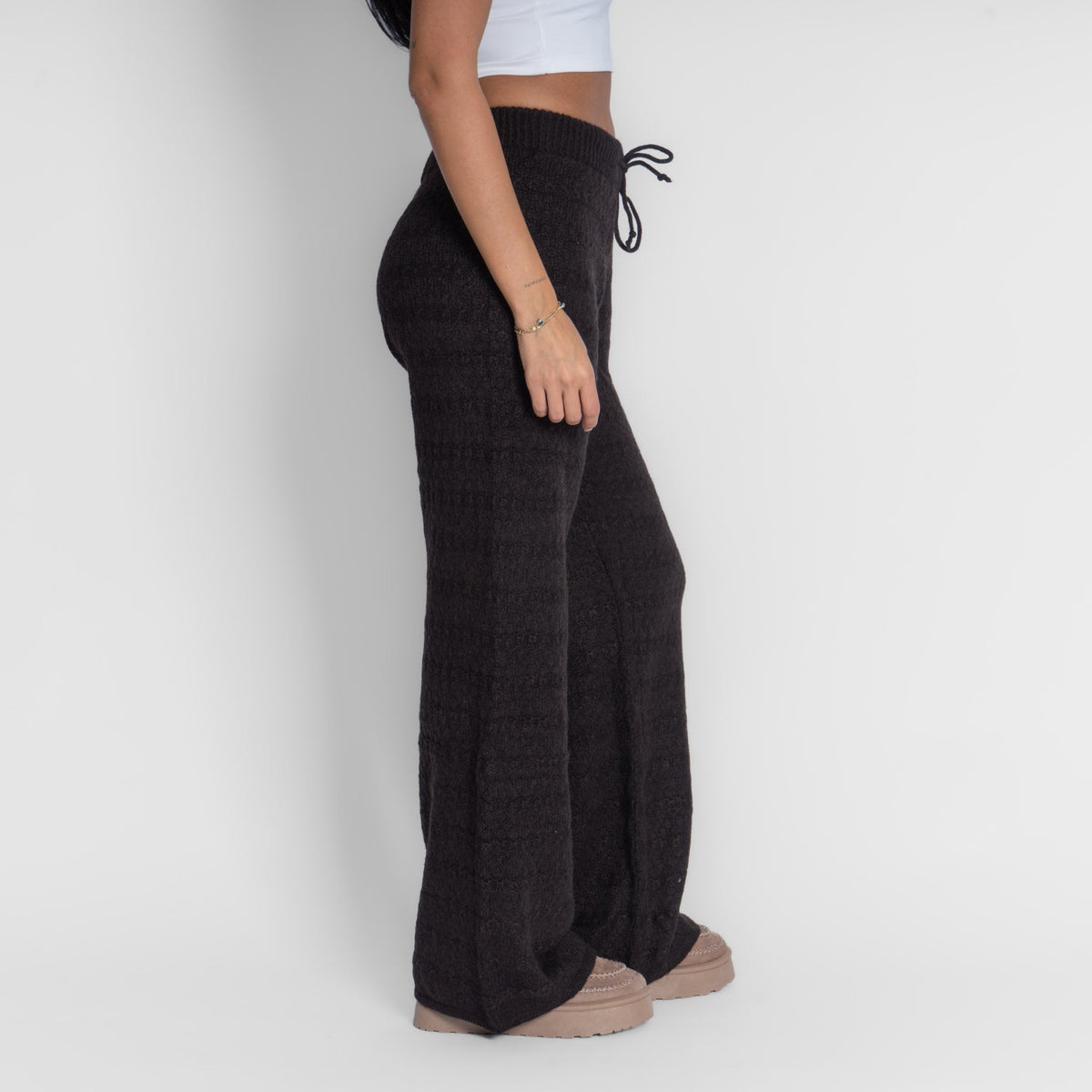Pantalón ancho de punto suave