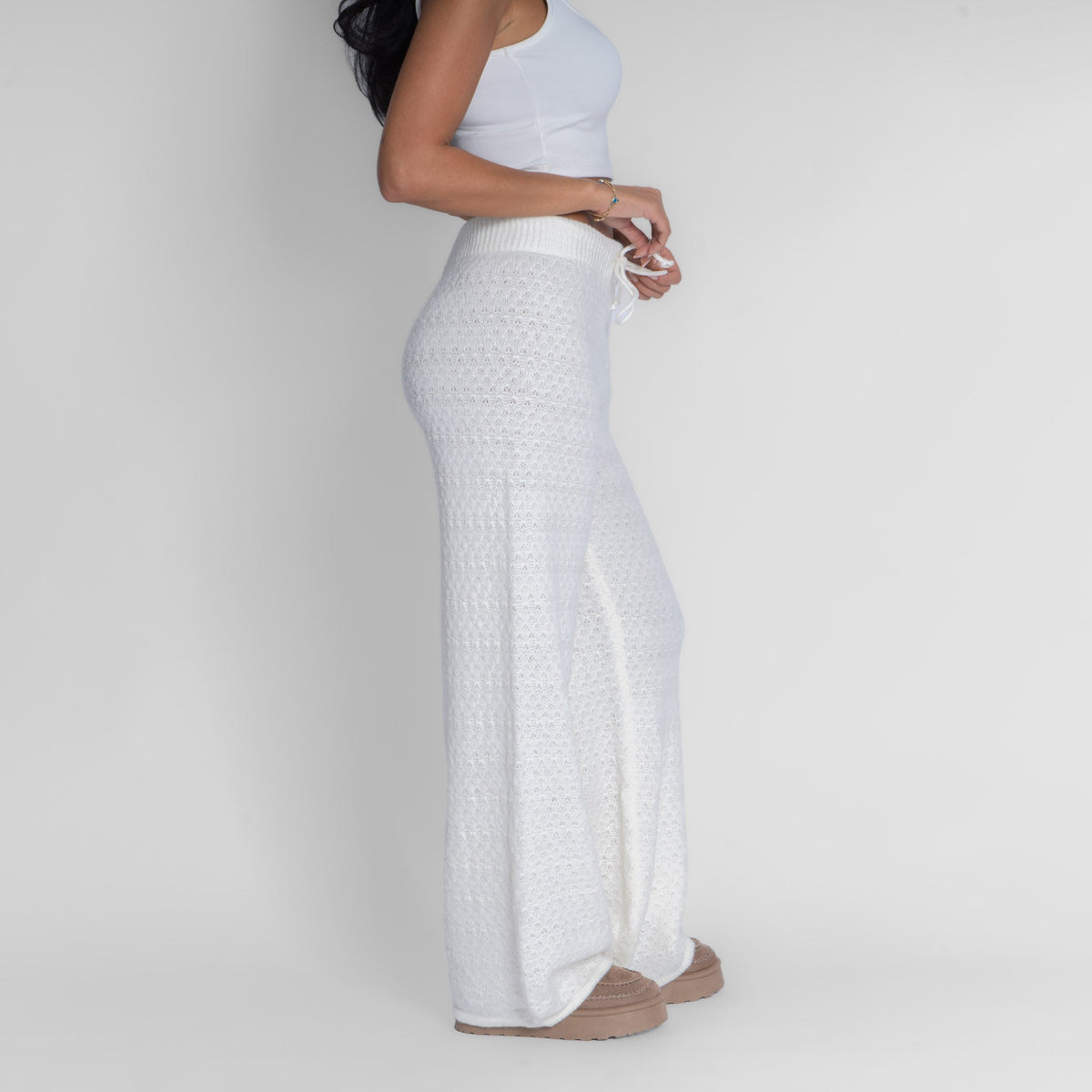 Pantalón ancho de punto suave