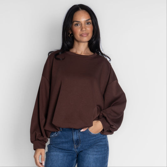 Jersey de corte amplio con bajo fruncido