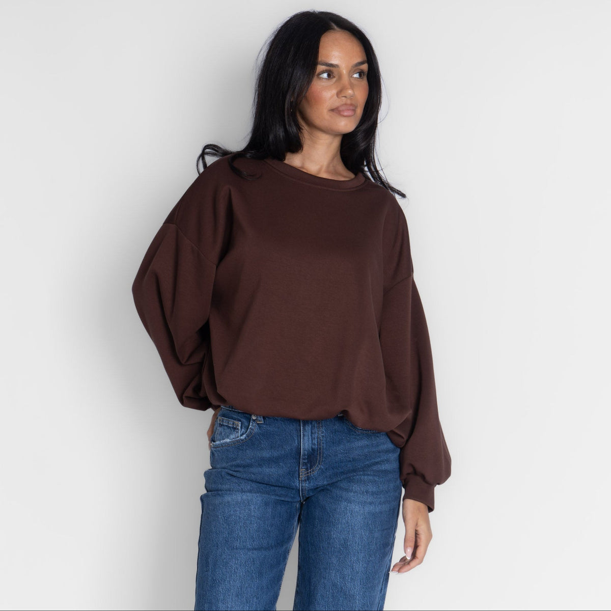 Jersey de corte amplio con bajo fruncido