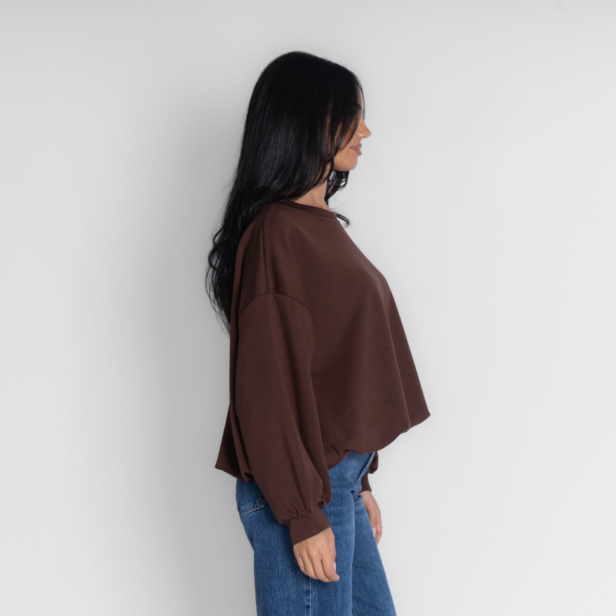 Jersey de corte amplio con bajo fruncido